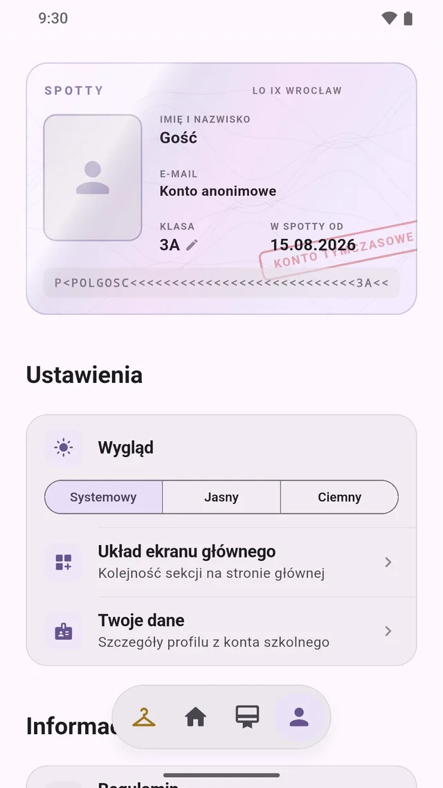 Profil i ustawienia